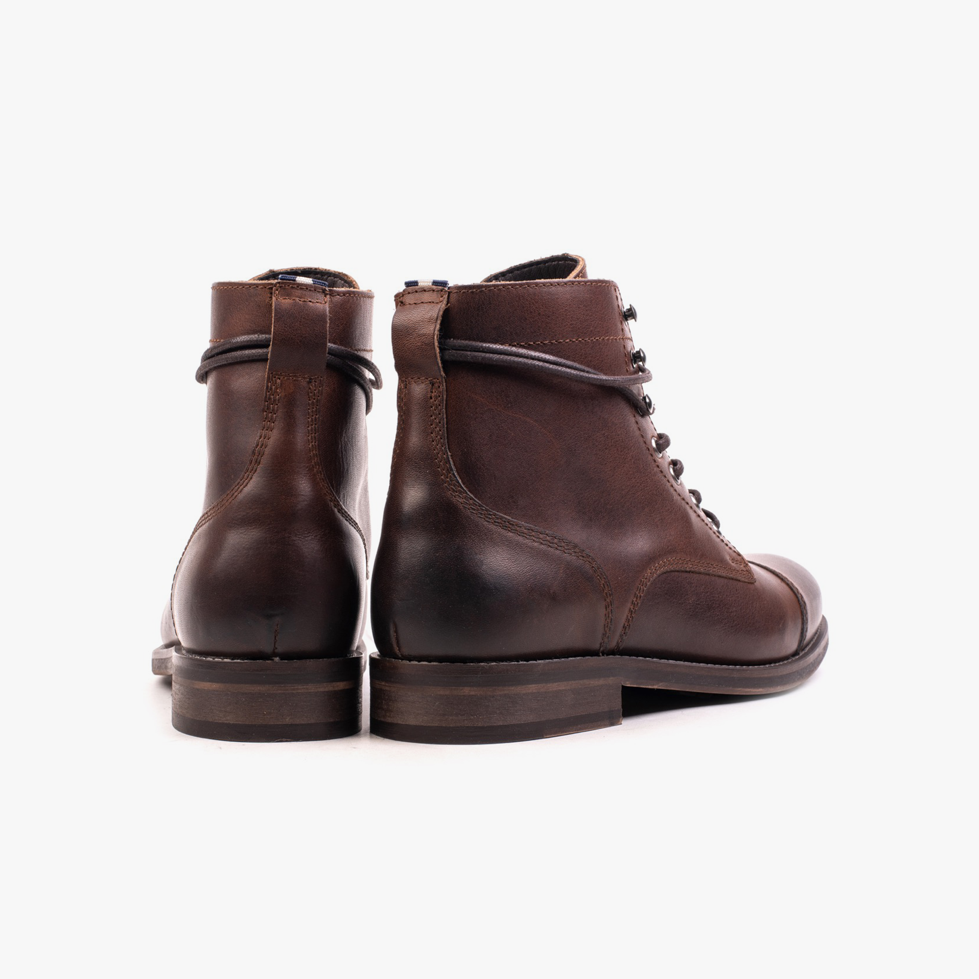 Beret Toe Cap Boot Brown Leather - ALPINA BRANDS