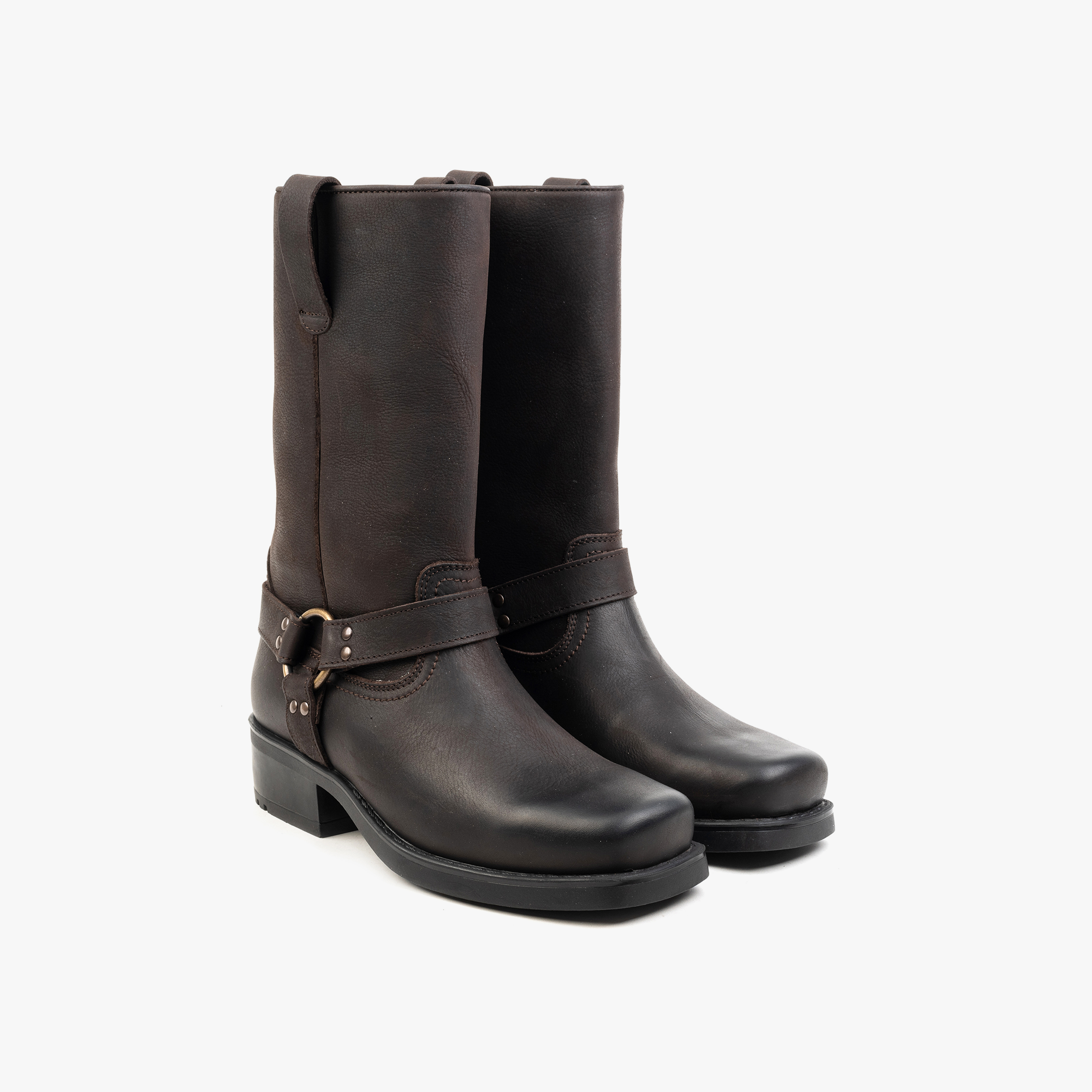 Harley High Boot Brown Waxy Leather - ALPINA BRANDS