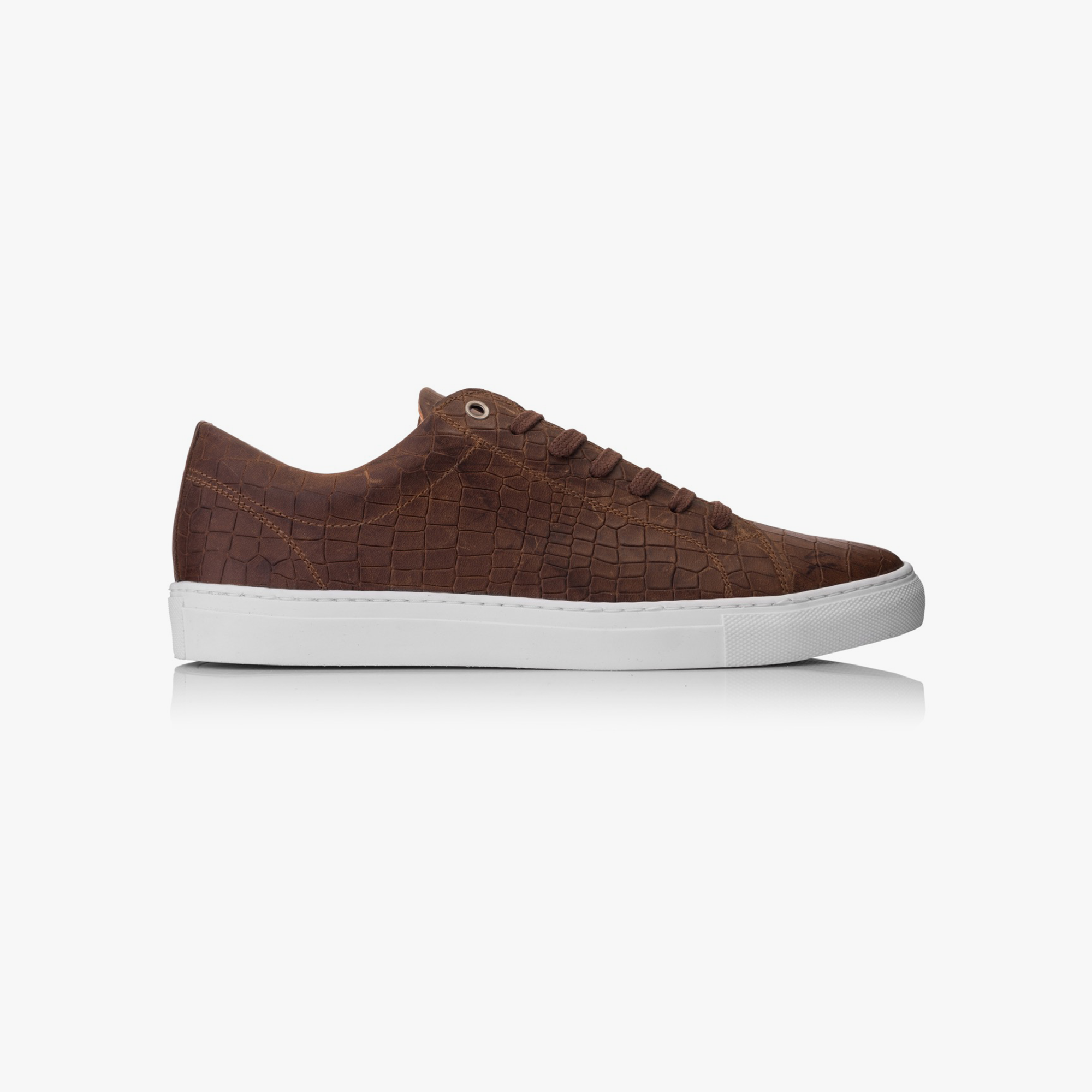 Velo Sneaker Eco Croco 2 Cuoio Embossed Leather - ALPINA BRANDS