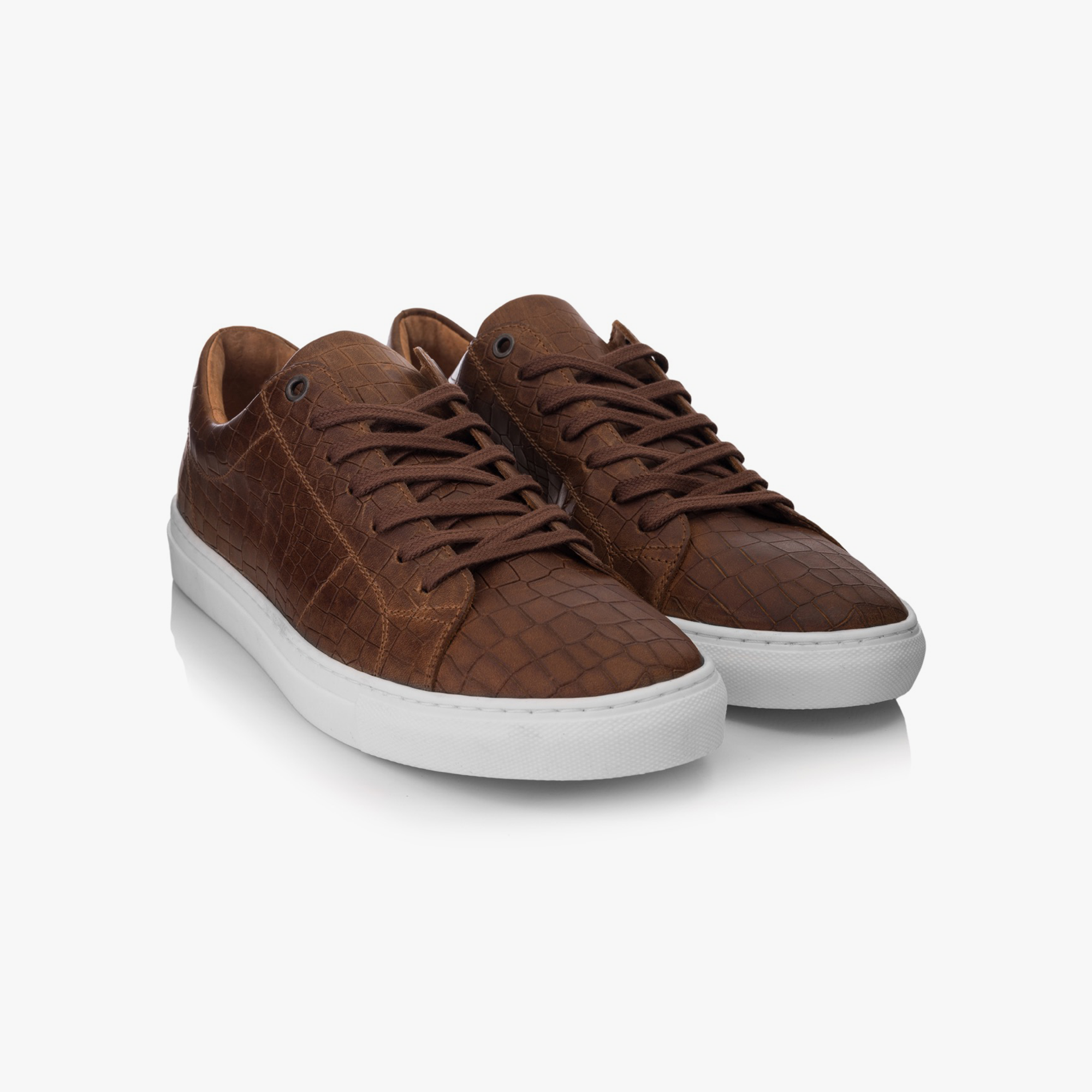Velo Sneaker Eco Croco 2 Cuoio Embossed Leather - ALPINA BRANDS